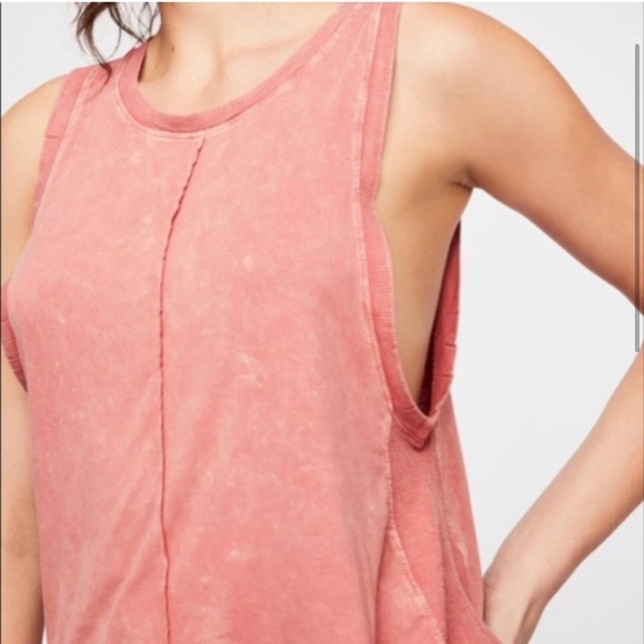 Intimately Free People Washed Tank Top Muscle Orange Pink XS Summer - Picture 3 of 8